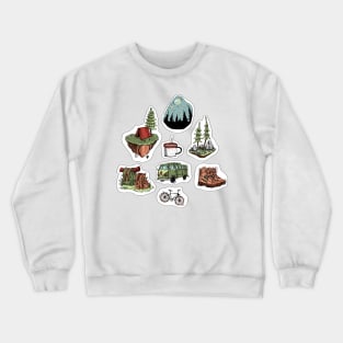 Cute camping stickers Crewneck Sweatshirt